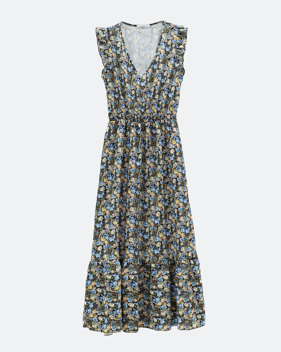 Picture of Maxi Floral Dress "Jasmine" in Blue Light
