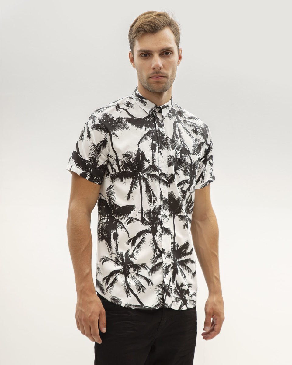 Picture of DIVERSE SHIRT "CHRIS" PALM TREE PRINT