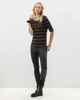 Picture of Women's Striped 3/4 Sleeve Top "Elle" in Wild Rose
