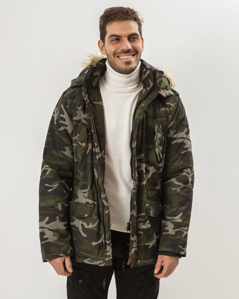 Picture of Men's Jacket Hoodie "Kevin" in Army Khaki