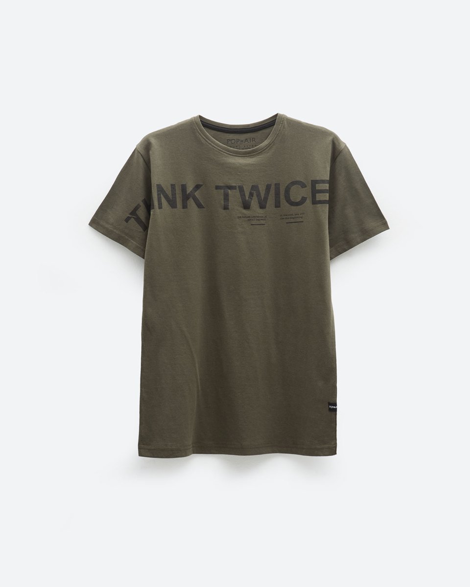 Picture of T-SHIRT WITH PRINT "Think twice"