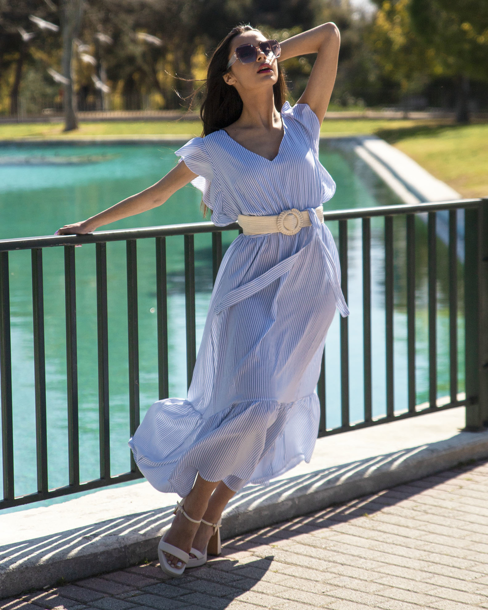 Picture of MAXI STRIPED DRESS "Dejana" BLUE