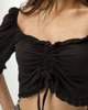 Picture of GATHERED TOP "Kaia" BLACK