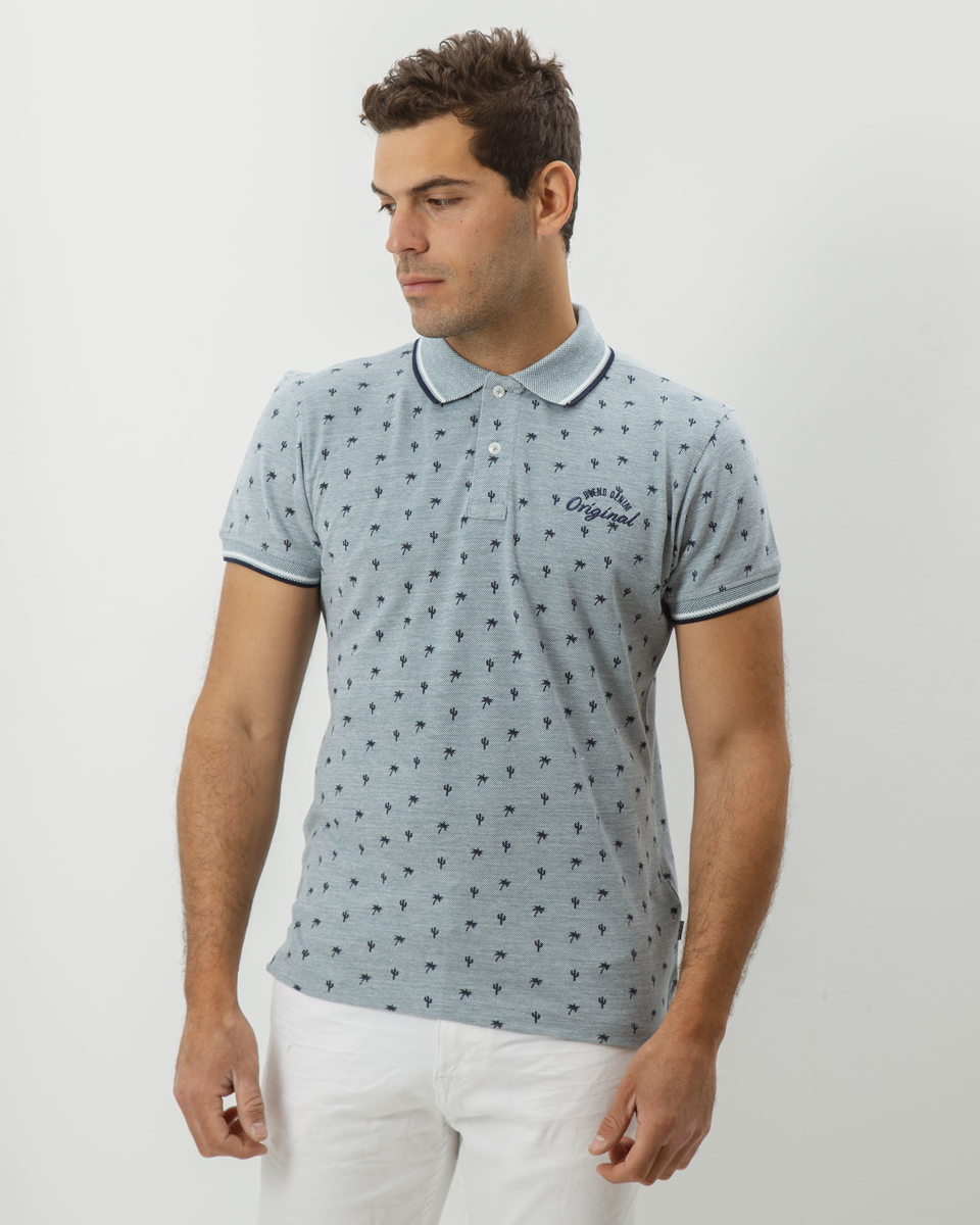 Picture of Men's Short Sleeve Polo Shirt in Blue