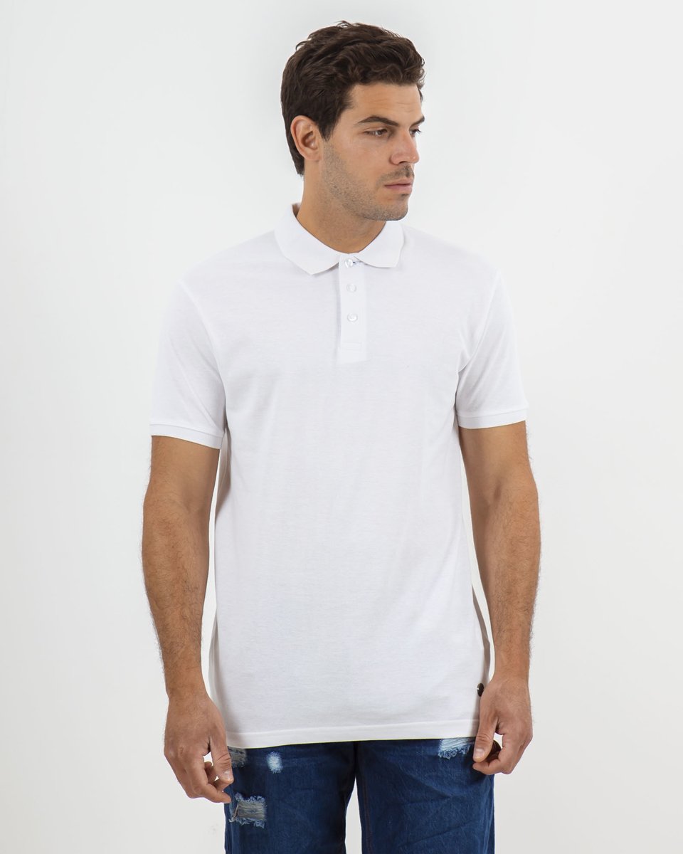Ανδρική Κοντομάνικη Μπλούζα Polo "Larry" Λευκό