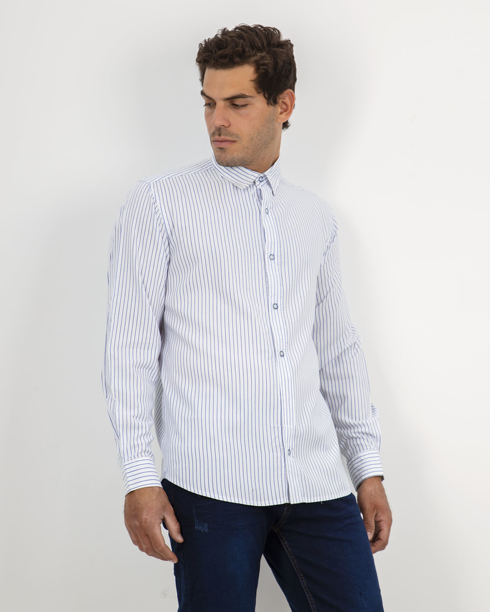 Picture of Men's Striped Long Sleeve Shirt "Nasos" in Blue