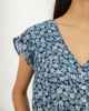 Picture of Short Sleeve Floral Blouse "Arisa" in Navy