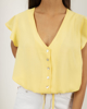 Picture of Women's Short Sleeve Blouse "Arisa" in Yellow