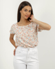 Picture of Women's printed short sleeve blouse "Farina" in offwhite
