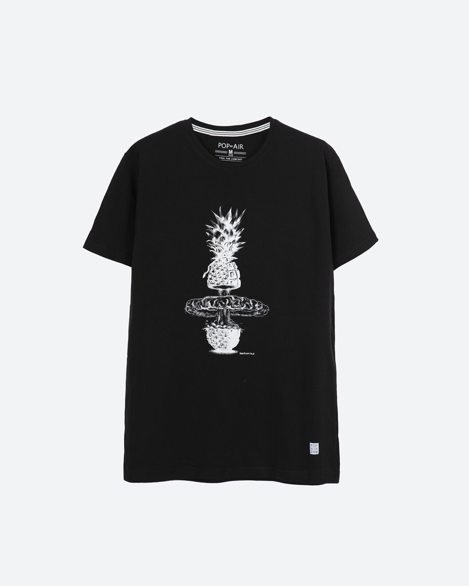 Ανδρικό Κοντομάνικο T-Shirt με Τύπωμα "Explosion" Μαύρο