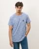 Ανδρικό Κοντομάνικο T-Shirt με Τύπωμα και Σχέδιο ύφανσης Μπλε