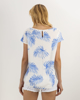 Γυναικεία κοντομάνικη μπλούζα με τύπωμα φύλλα "Farina" off white χρώμα