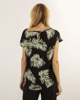 Picture of Women's printed short sleeve blouse "Farina" in black
