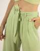 Παντελόνα 3/4 "Cira" με ελαστική μέση χρώμα ανοιχτό πράσινο