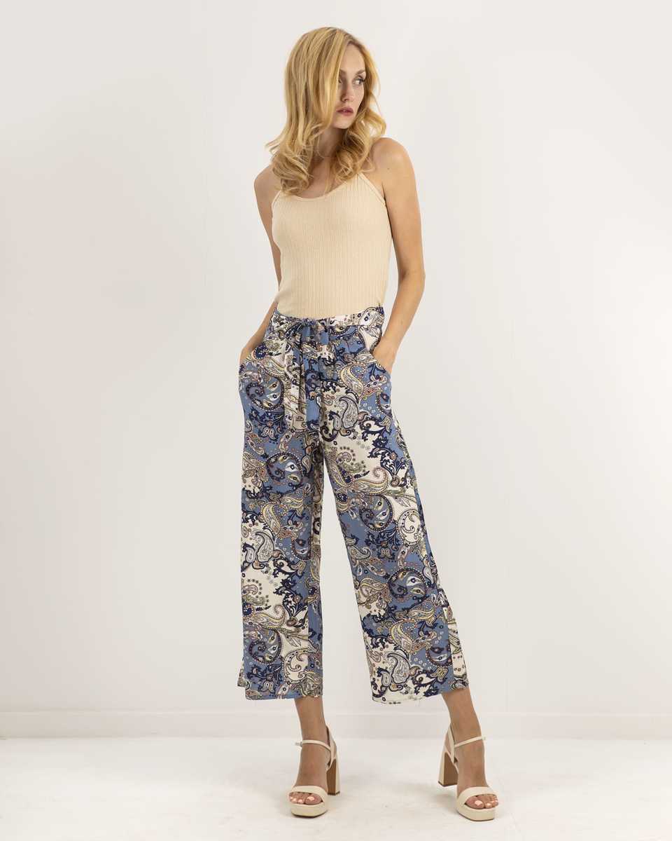 Picture of Women's Flowing Wide-Leg Trousers "Cira" blue
