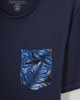 Ανδρική μπλούζα κοντομάνικη με τσέπη patch "Raffaello" σκούρο μπλε