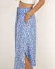 Μάξι φούστα φλοράλ με λάστιχο "Marla" μπλε χρώμα