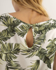 Γυναικεία αμάνικη μπλούζα με τύπωμα φύλλα "Robina" offwhite palm