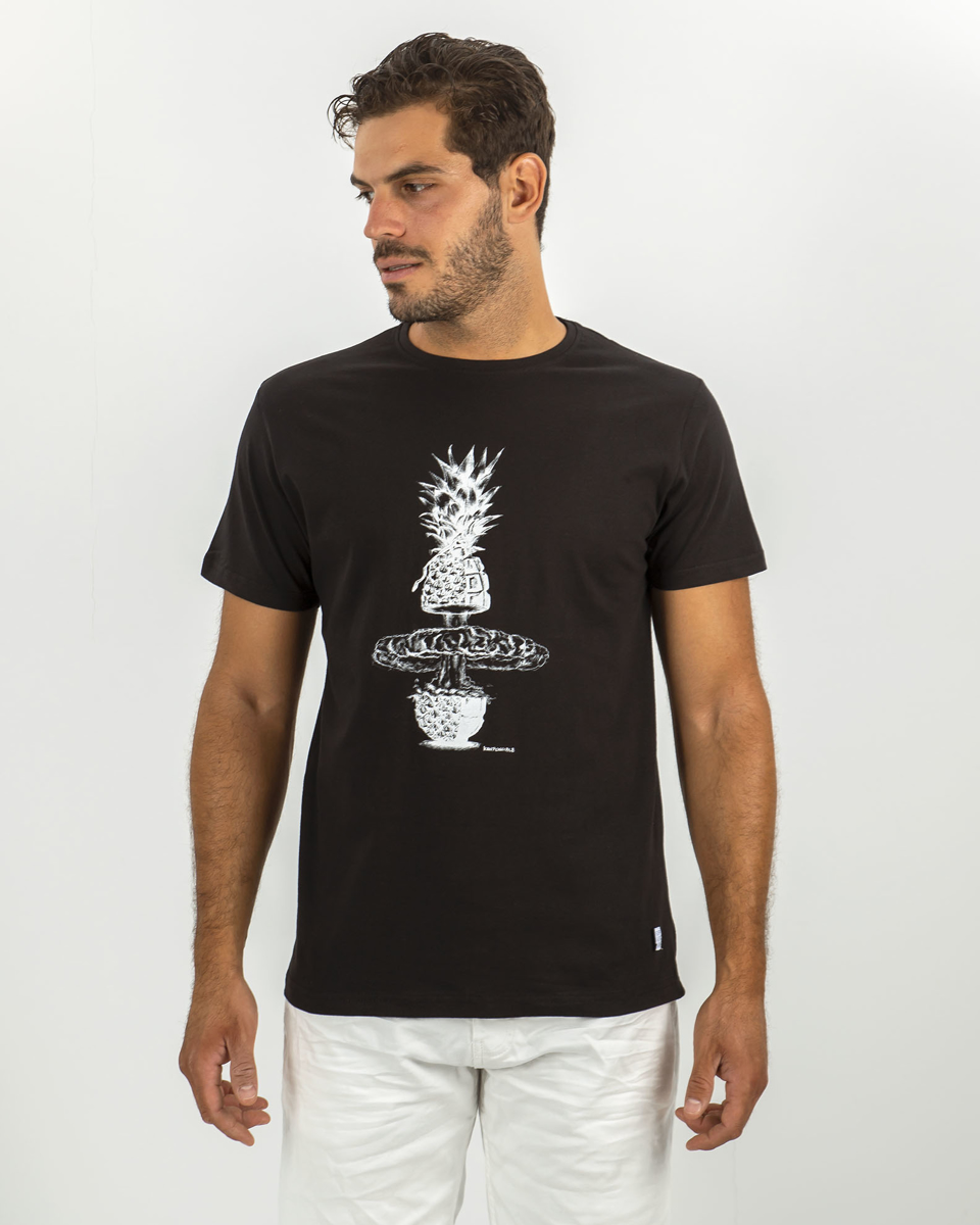 Ανδρικό Κοντομάνικο T-Shirt με Τύπωμα "Explosion" Μαύρο