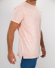 Ανδρική μπλούζα κοντομάνικη κοραλί χρώμα με σχέδιο ύφανσης