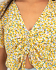 Γυναικείο κοντομάνικο τοπ φλοράλ με λάστιχο "Frida" κίτρινο