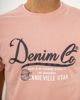 Ανδρικό Κοντομάνικο T-Shirt με Τύπωμα "Denim" Ροζ