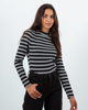 Picture of RIBBED KNIT SWEATER "lula" BLACK STRIPE