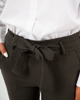 Γυναικείο Παντελόνι Ψηλόμεσο Τύπου Paperbag "Bengi" Σκούρο Χακί