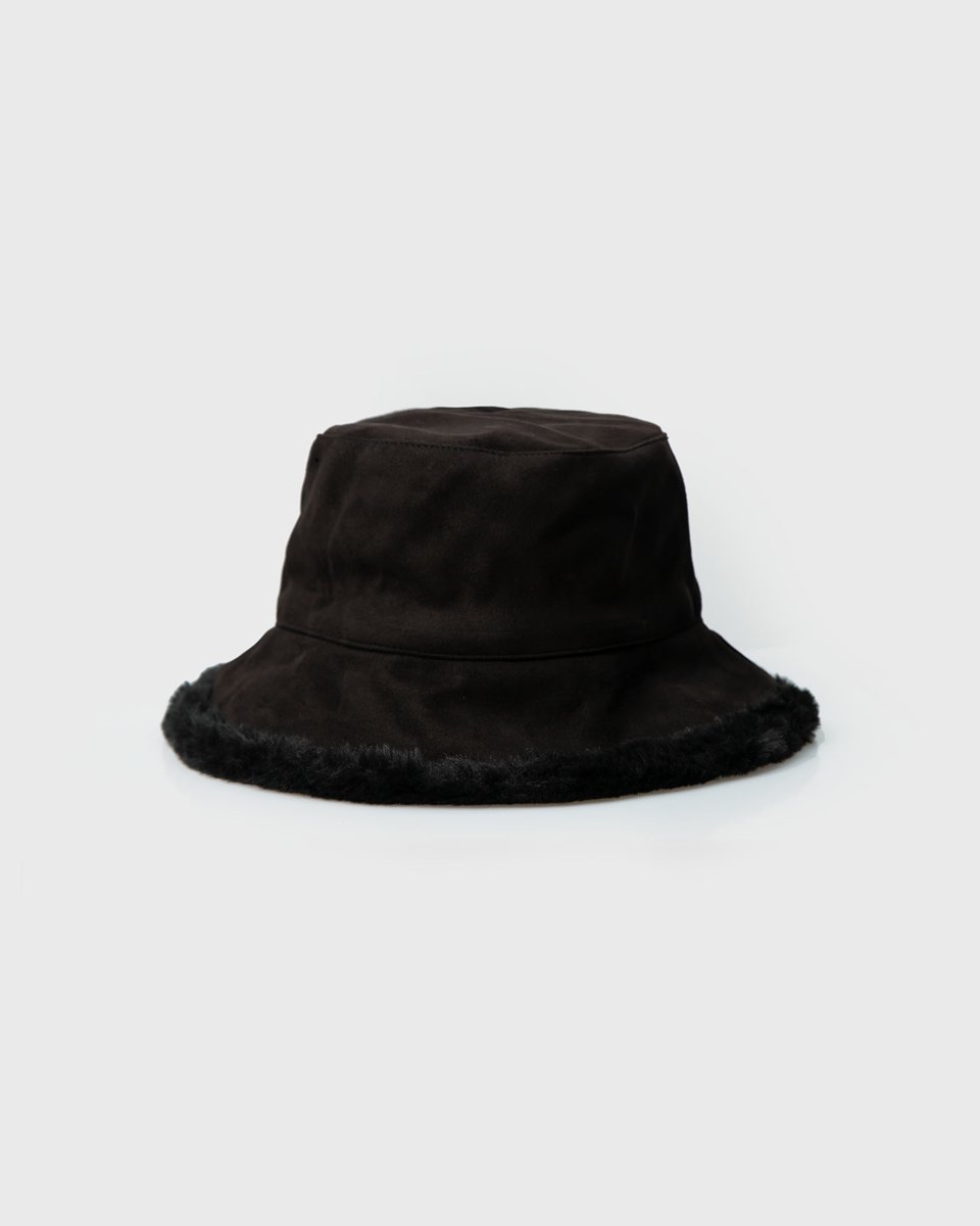 Γυναικείο Καπέλο Bucket Καστόρι με Γουνάκι F-MZ-5396 Μαύρο