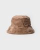 Γυναικείο Καπέλο Bucket Κοτλέ με Γουνάκι Καφέ-image-2