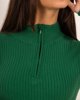 Γυναικεία Μπλούζα με Όρθιο Γιακά και Φερμουάρ "Flora" Ανοιχτό Πράσινο