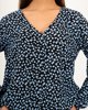 Μπλούζα-πουκάμισο εμπριμέ με V λαιμόκοψη
