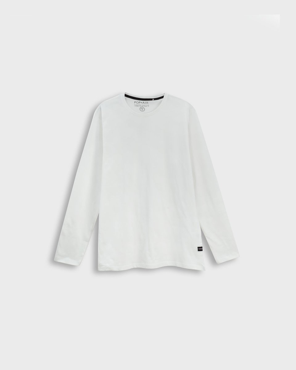Ανδρική Μακρυμάνικη Μπλούζα "Solid" σε Off-White Χρώμα