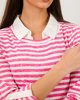 Γυναικεία Μπλούζα με Γιακά "Li44nda" Ριγέ Ροζ
