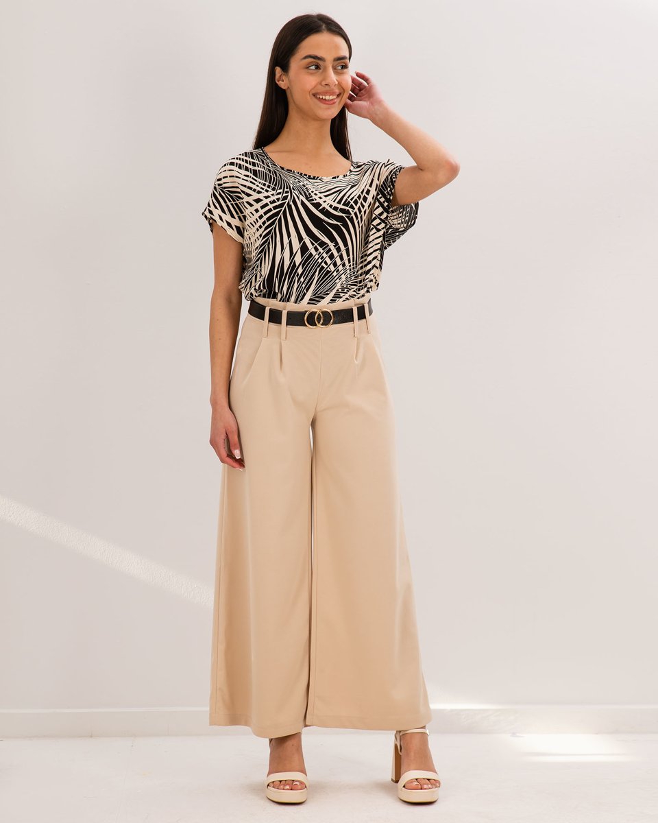 Picture of Women's Straight Pleated Trousers "Lo44u" Beige