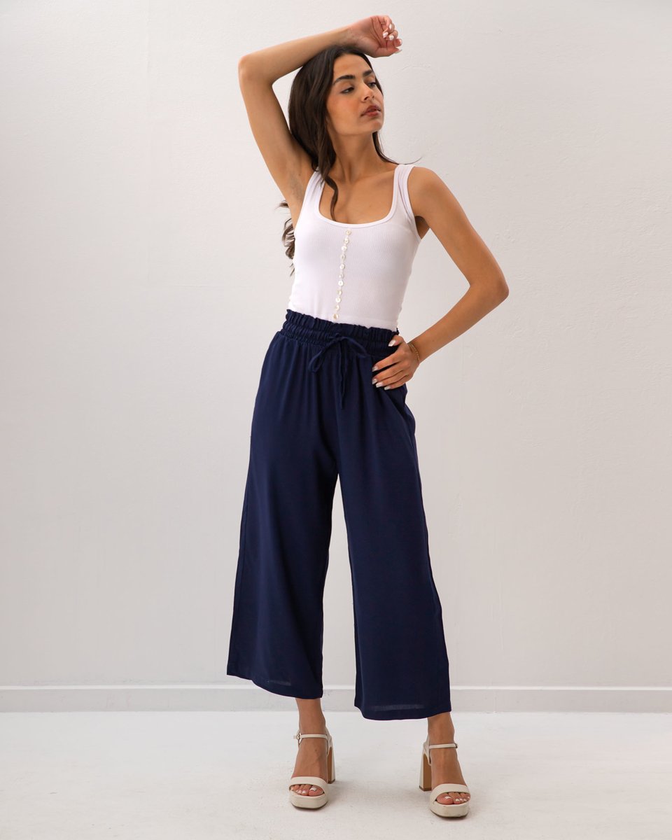 Picture of Women's Flowing Wide-Leg Trousers "Cira" in Blue