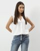 Γυναικεία Αμάνικη Μπλούζα-Πουκάμισο με Κεντήματα "Ro44se" Λευκό