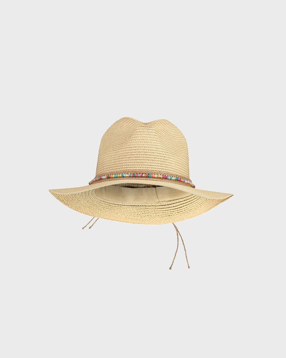 Γυναικείο Ψάθινο Καπέλο με Διακοσμητικό "Me44lli" Μπεζ