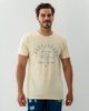 Ανδρικό Κοντομάνικο T-Shirt με Τύπωμα "Surf brand" Κρεμ