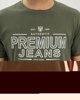 Ανδρικό Κοντομάνικο T-Shirt με Τύπωμα "Jeans" Χακί