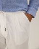Ανδρικό Λινό Παντελόνι με Ελαστική Μέση "Pit" Λευκό