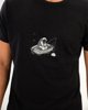 Ανδρικό Κοντομάνικο T-Shirt με Τύπωμα "Moon sailor" Μαύρο