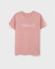 Γυναικεία Κοντομάνικη Μπλούζα με Τύπωμα "Miracles" Ροζ