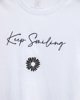 Γυναικεία Κοντομάνικη Μπλούζα με Τύπωμα "Keep smiling" Λευκό