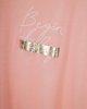 Γυναικεία Κοντομάνικη Μπλούζα με Τύπωμα "Begin today" Ροζ