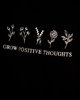 Γυναικεία Κοντομάνικη Μπλούζα με Τύπωμα "Grow positive thoughts" Μαύρο