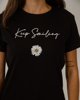 Γυναικεία Κοντομάνικη Μπλούζα με Τύπωμα "Keep smiling" Μαύρο