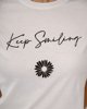 Γυναικεία Κοντομάνικη Μπλούζα με Τύπωμα "Keep smiling" Λευκό
