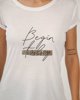 Γυναικεία Κοντομάνικη Μπλούζα με Τύπωμα "Begin today" Λευκό