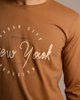 Ανδρική Μπλούζα Μακρυμάνικη με Τύπωμα "New york" Κάμελ